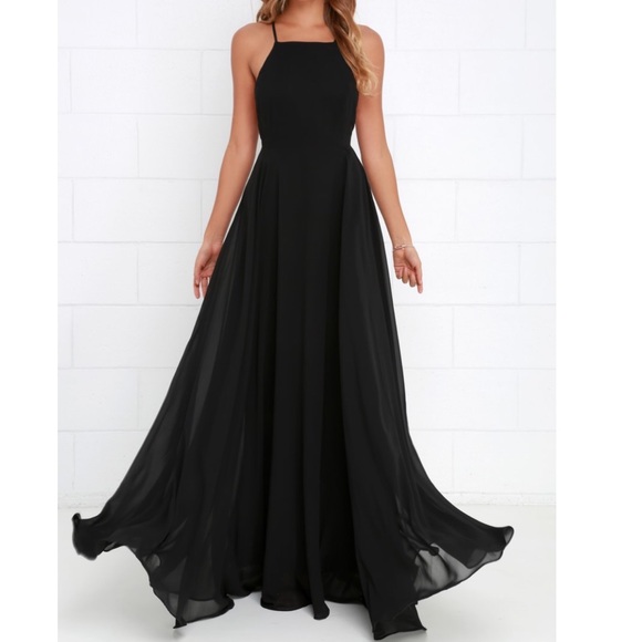 Lulus Dresses & Skirts - Lulu’s Georgette Formal Black Maxi Dress